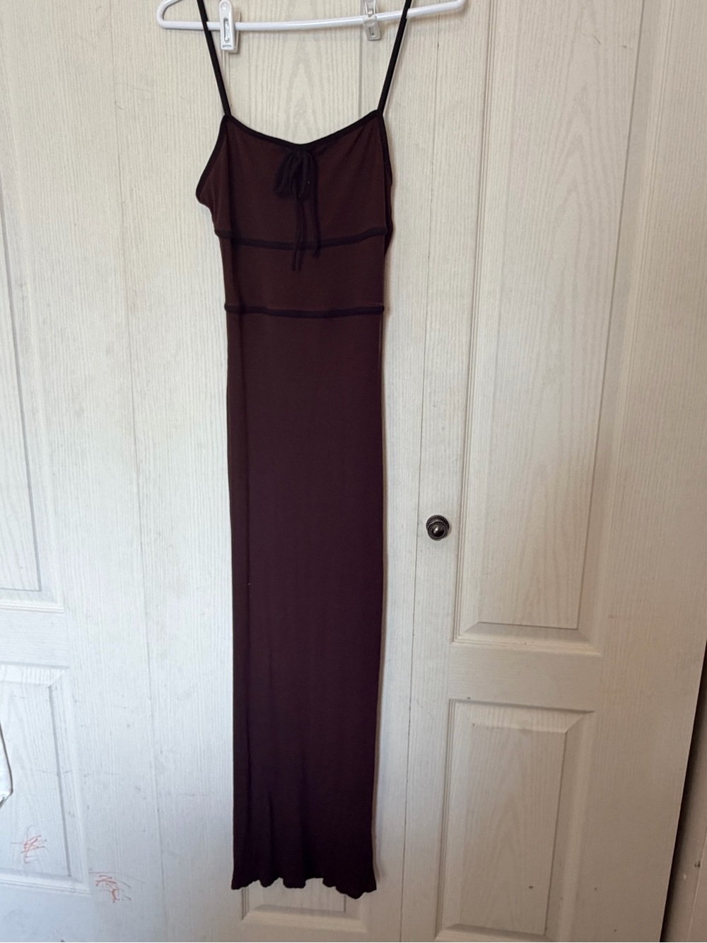 Women's Brown Spaghetti-Strap Maxi Dress